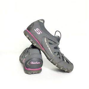 SKECHERS Leather/Textile Gray Comfort Shoes 7